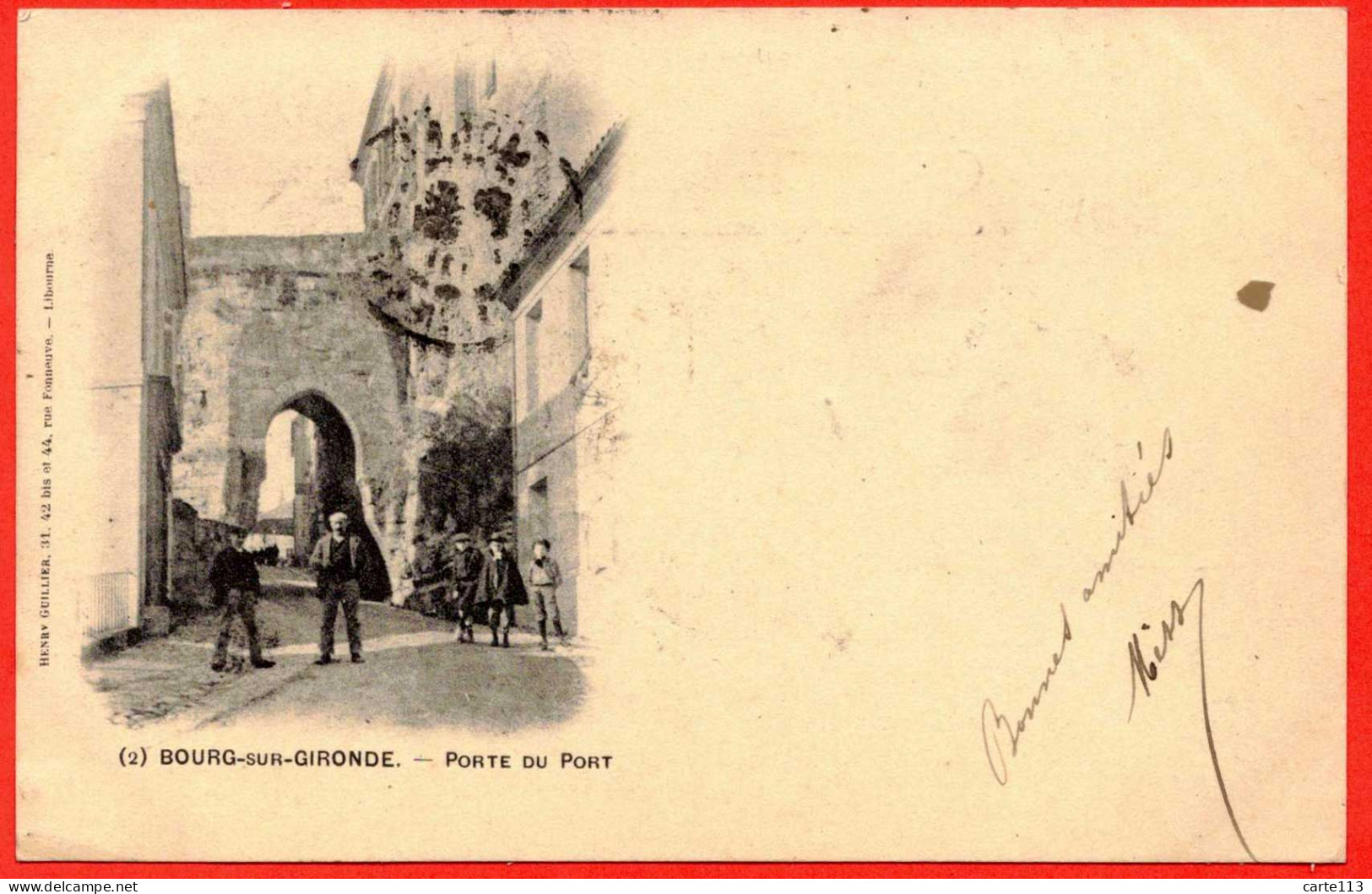 33 - B29127CPA - BOURG SUR GIRONDE - Porte Du Port - Adressé De ROULHAC - PANAZOL  - Carte Pionnière - Très Bon état - G - Otros & Sin Clasificación