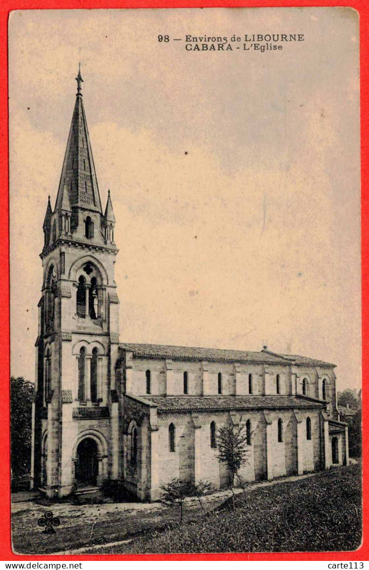 33 - B29114CPA - CABARA - L'Eglise - Très Bon état - GIRONDE - Autres & Non Classés