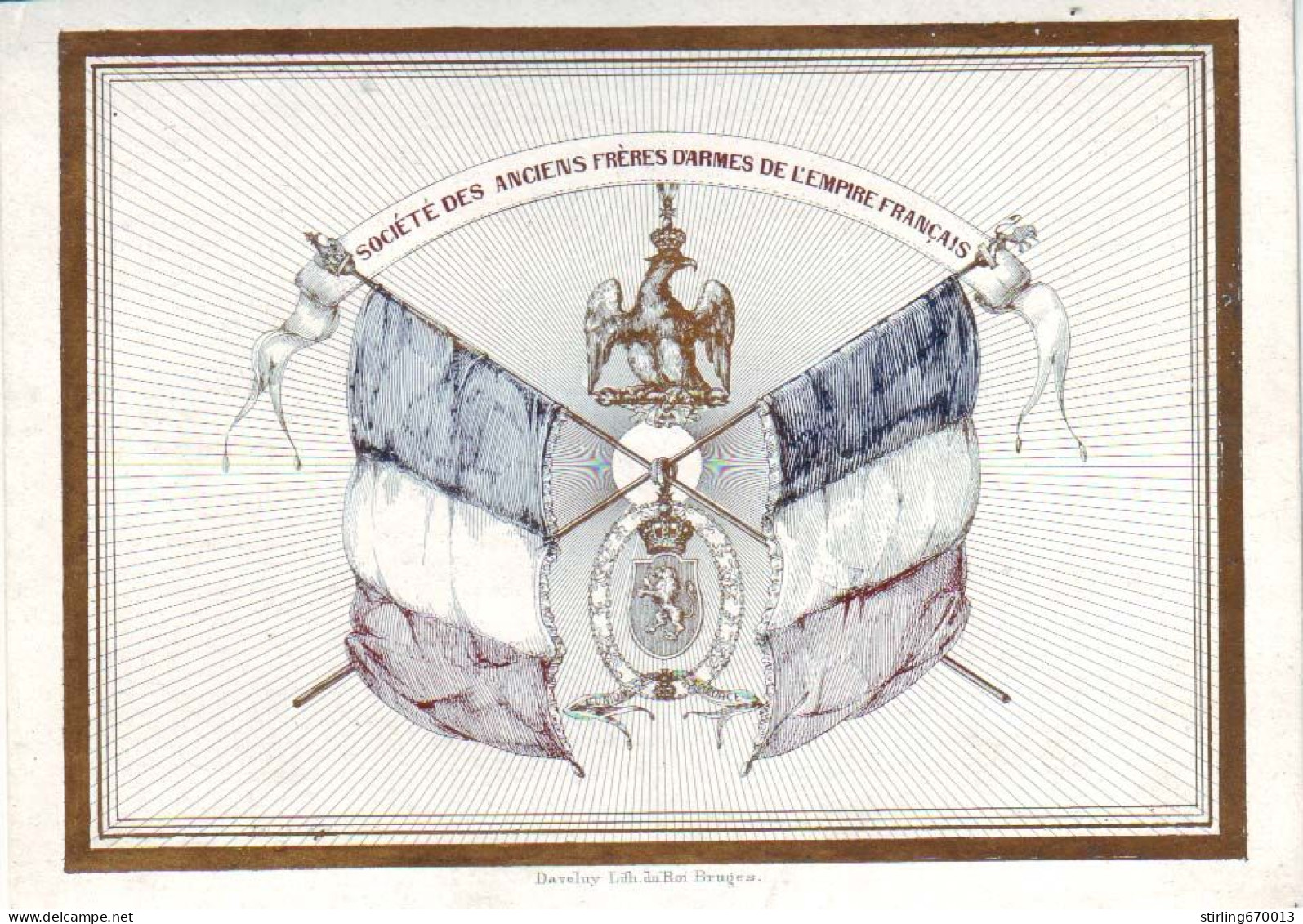 DE 1886 - Carte Porcelaine De La Societe Aux Anciens Freres D'Armes De L'Empire Francais, Imp Daveluy - Sonstige & Ohne Zuordnung
