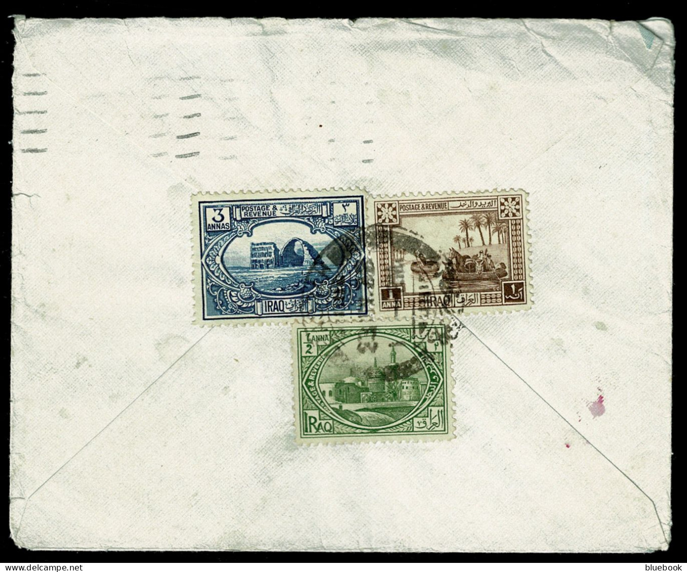 Ref 1644 - 1930's Airmail Cover - Baghdad Iraq To London UK - Mixed Franking 4 1/2 Annas - Iraq