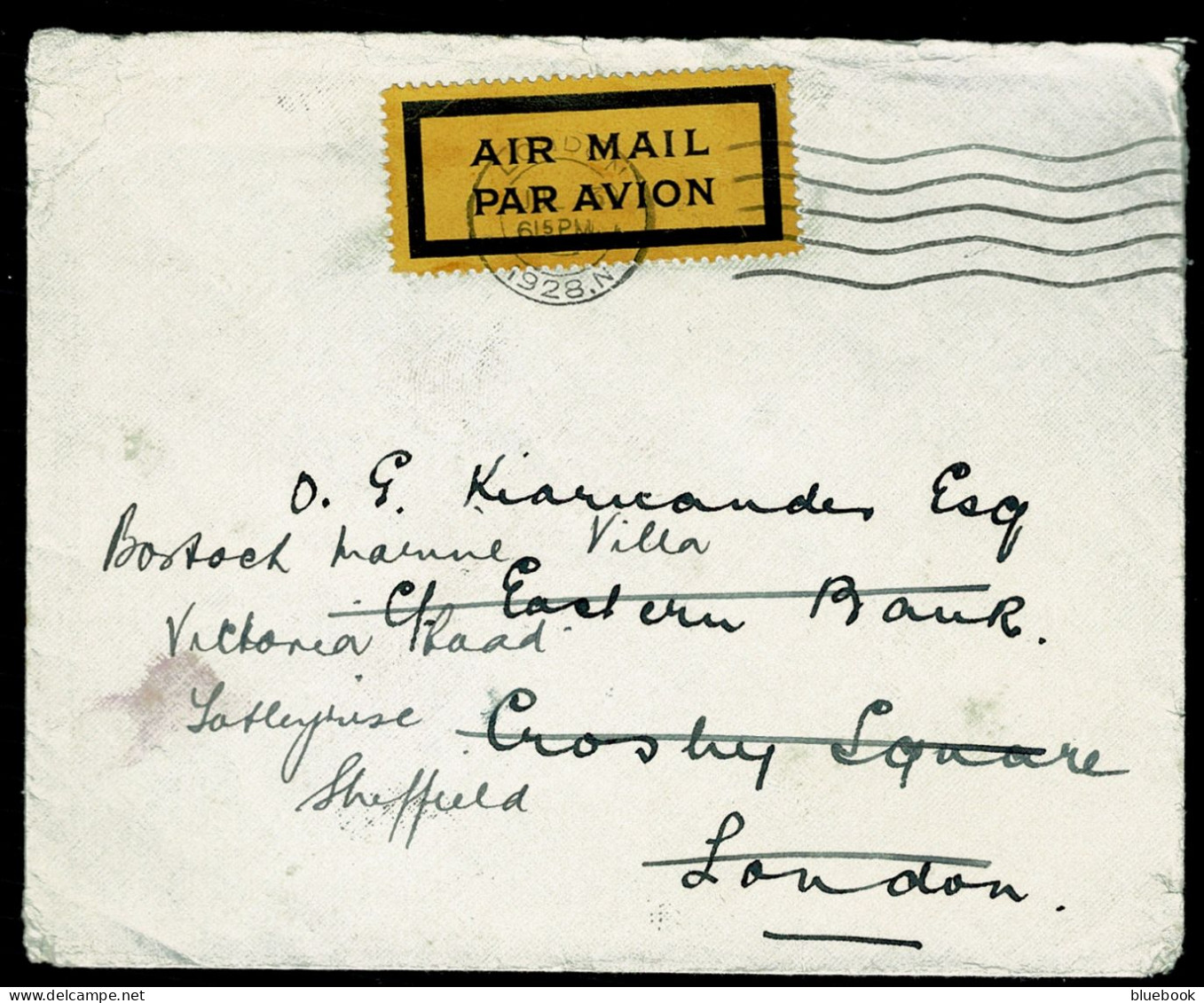 Ref 1644 - 1930's Airmail Cover - Baghdad Iraq To London UK - Mixed Franking 4 1/2 Annas - Iraq