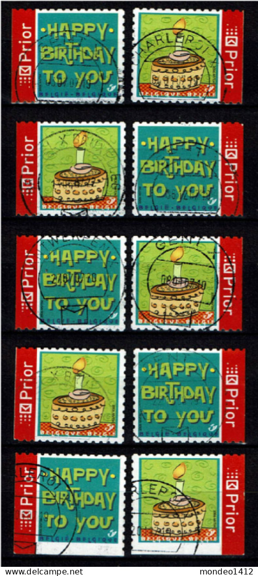 België OBP 3587/3588 - Zegels Uit Boekje B69 - Happy Birthday - Usados