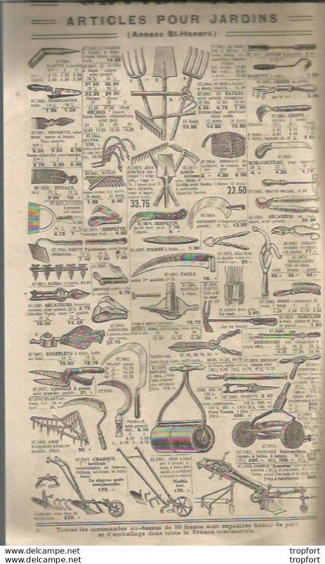Vintage CK / CATALOGUE ancien LE LOUVRE Jardinage JARDIN BASSE COUR Horticulture articles en fer