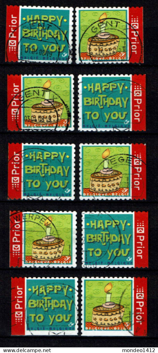 België OBP 3587/3588 - Zegels Uit Boekje B69 - Happy Birthday - Used Stamps