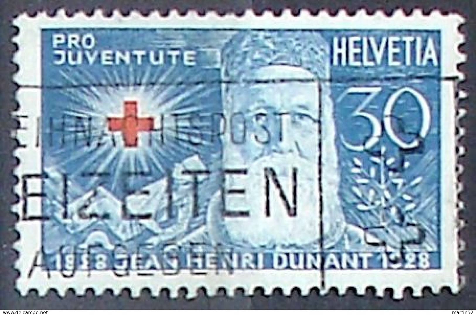 Schweiz Suisse Juventute 1928: Henri Dunant Zu WI48 Mi 232 Yv 234 Mit ⊙ Weihnachtspost BEIZEITEN Aufgeben (Zu CHF 12.50) - Christmas