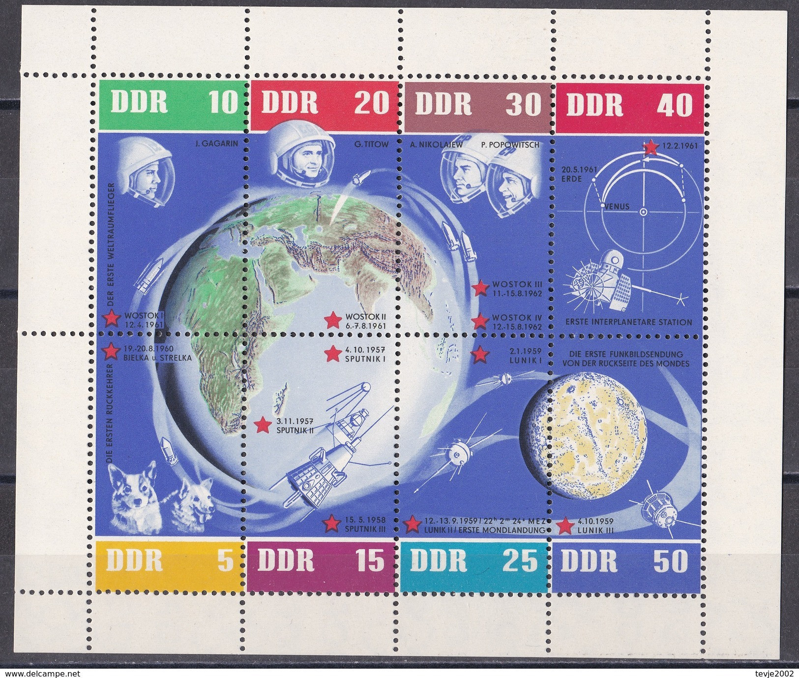 DDR 1962 - Mi.Nr. 926 - 933 Kleinbogen - Postfrisch MNH - Rechts Nicht Durchgezähnt - 1950-1970