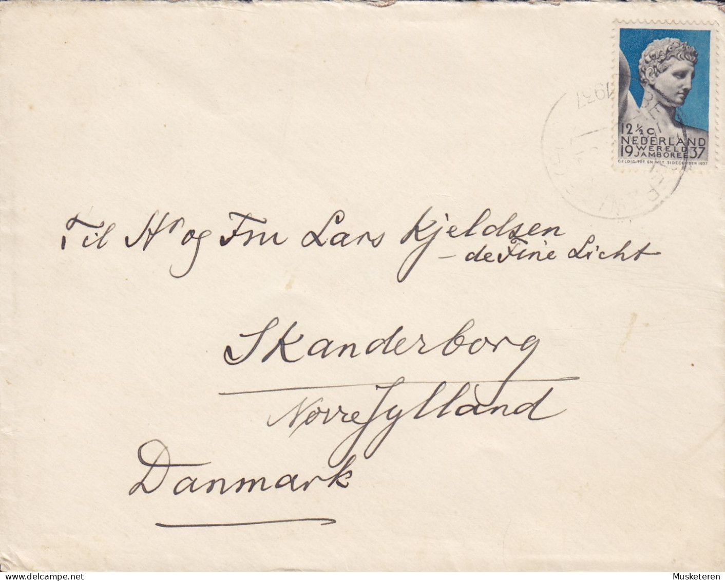 Netherlands BEETSTERWAAG (Friesland) 1937 Cover Brief Lettre SKANDERBORG Denmark Scout Pfadfinder Jamboree (2 Scans) - Covers & Documents