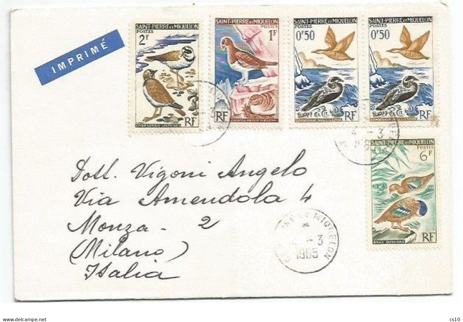 Saint Pierre Miquelon Imprimé Abbott Eritromicina Dear Doctor 4mar1965 X Italie - Publicité