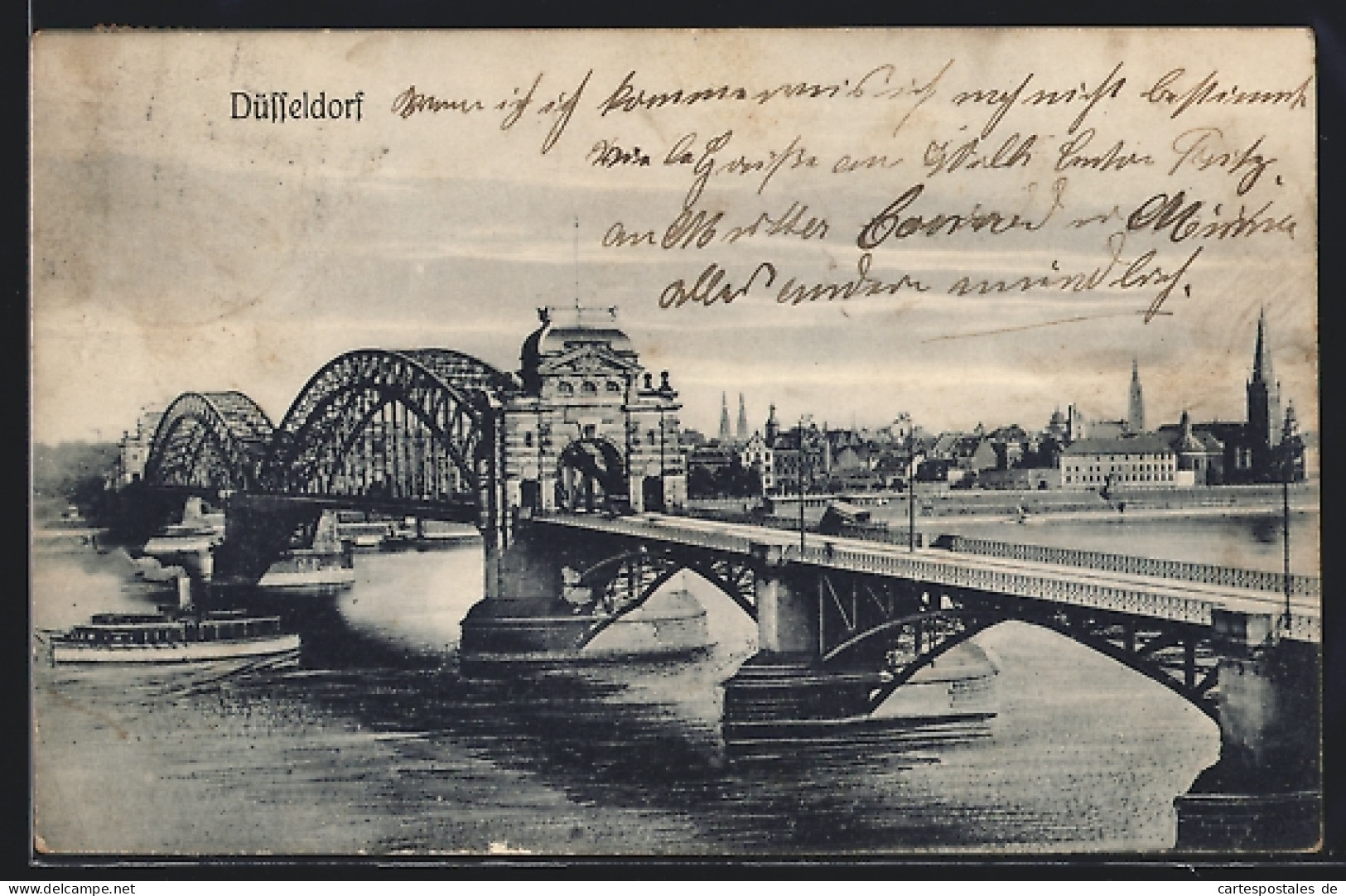 AK Düsseldorf, Teilansicht Mit Brücke  - Düsseldorf