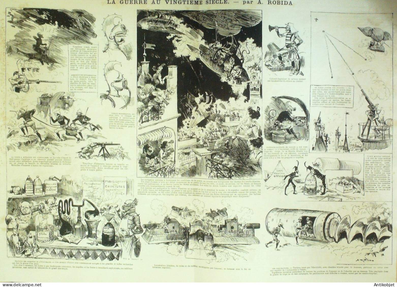 La Caricature 1883 N°200 Guerre Du 20ème Siècle Robida - Revues Anciennes - Avant 1900