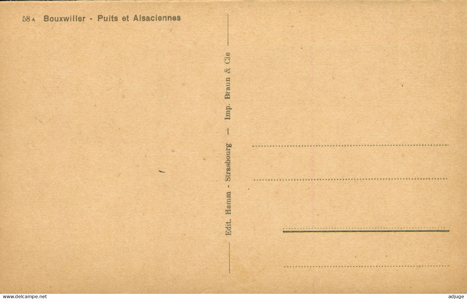 CPA-67- BOUXWILLER- Puits Et Alsaciennes En Costume Traditionnel*Edit. Hamm Ref. N° 58a* - Altri & Non Classificati