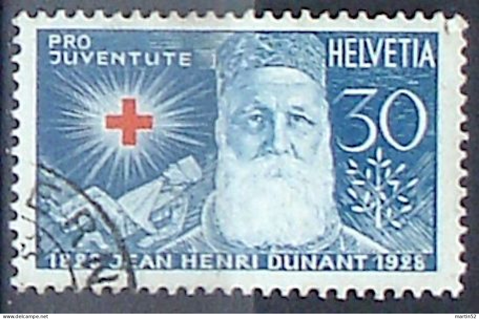 Schweiz Suisse Juventute 1928: Henri Dunant Zu WI48 Mi 232 Yv 234 Mit Eck-Stempel Von BERN (Zu CHF 12.50) - Croce Rossa