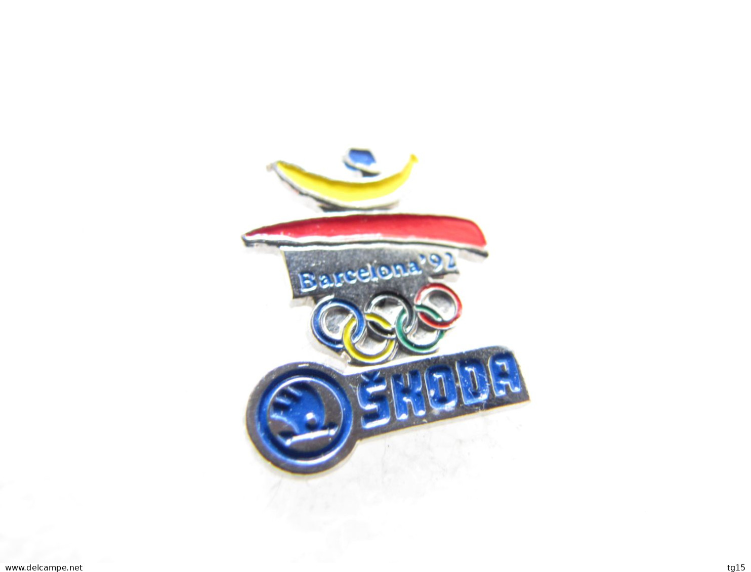 PIN'S    SKODA   BARCELONE 92   JEUX OLYMPIQUES - Autres & Non Classés