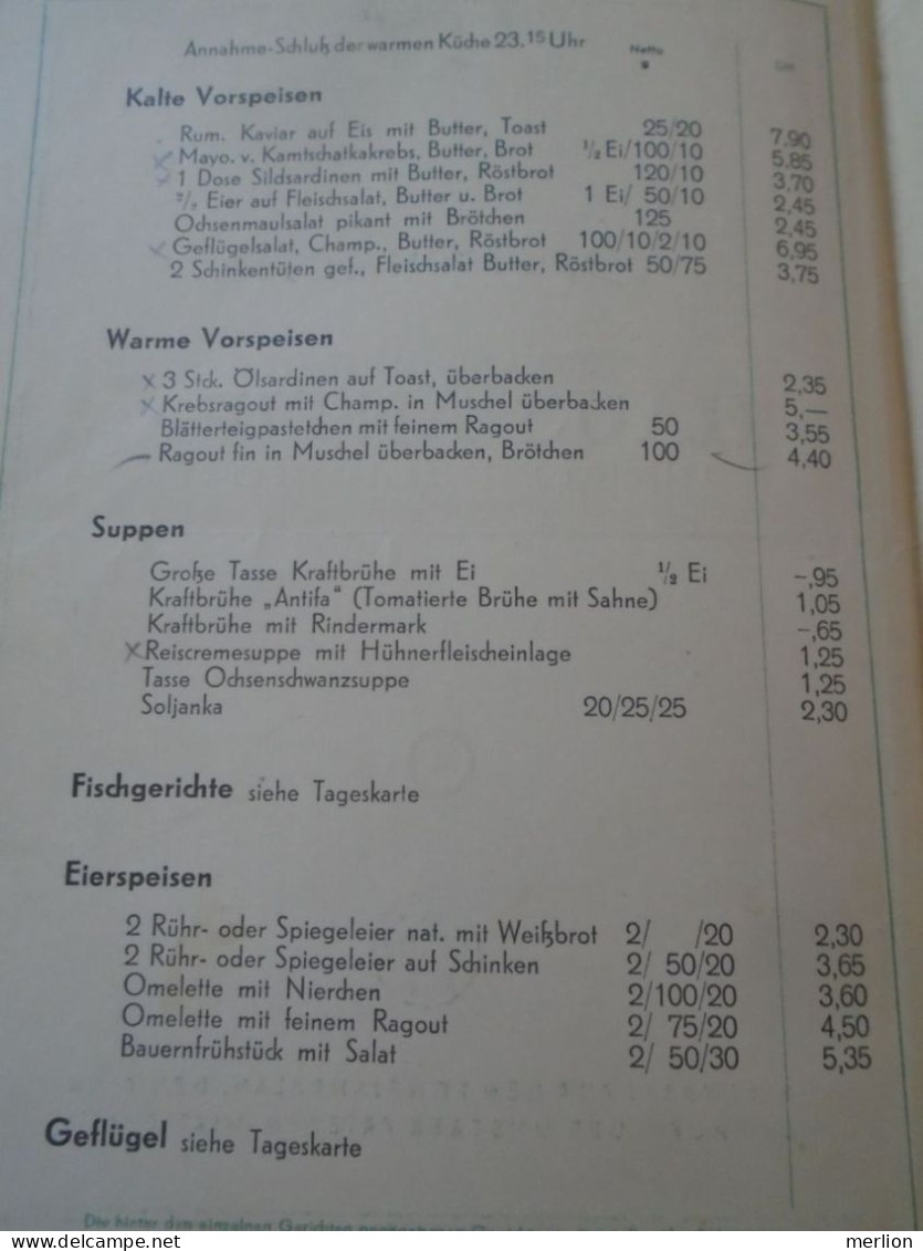 D202245 Menu Speisenkarte  Und Tageskarte  HO Gaststätte Haus ANTIFA   LEIPZIG  -DDR Germany   1954 - Menus