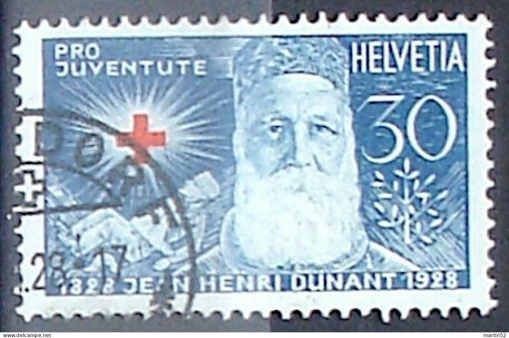 Schweiz Suisse Juventute 1928: Henri Dunant Zu WI48 Mi 232 Yv 234 Mit Stempel ....DORF ?.XII.28 (Zu CHF 12.50) - Henry Dunant