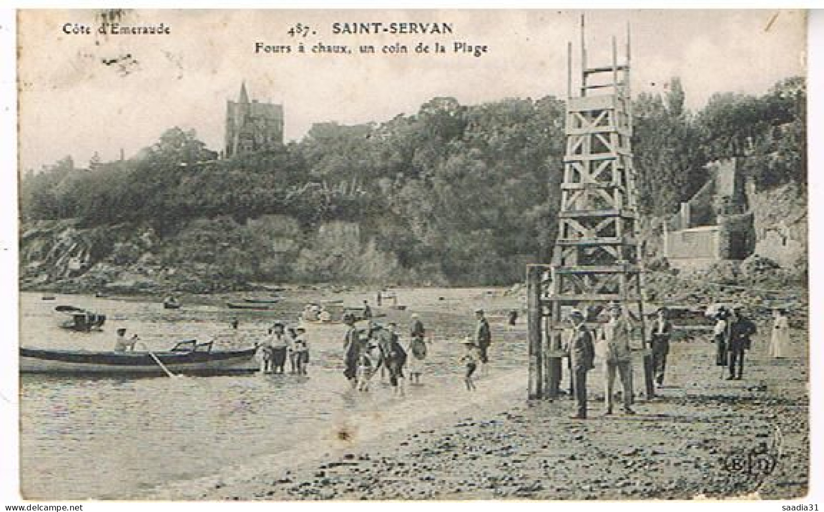 35 SAINT SERVAN FOUR A CHAUX UN COIN DE PLAGE TAMPON MILITARIA DU 48° ARTILLERIE  1916 - Saint Servan