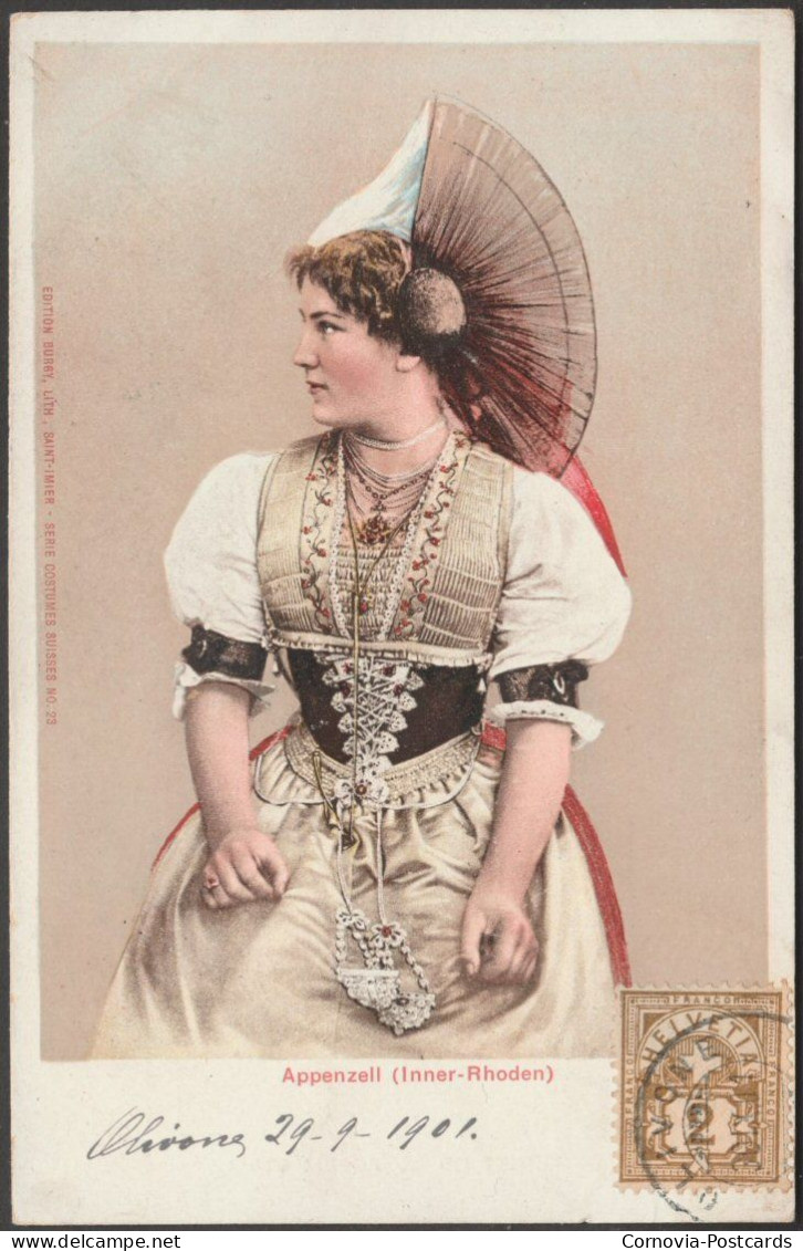 Costumes Suisses - Appenzell, Inner-Rhoden, 1901 - Burgy CPA - Sonstige & Ohne Zuordnung