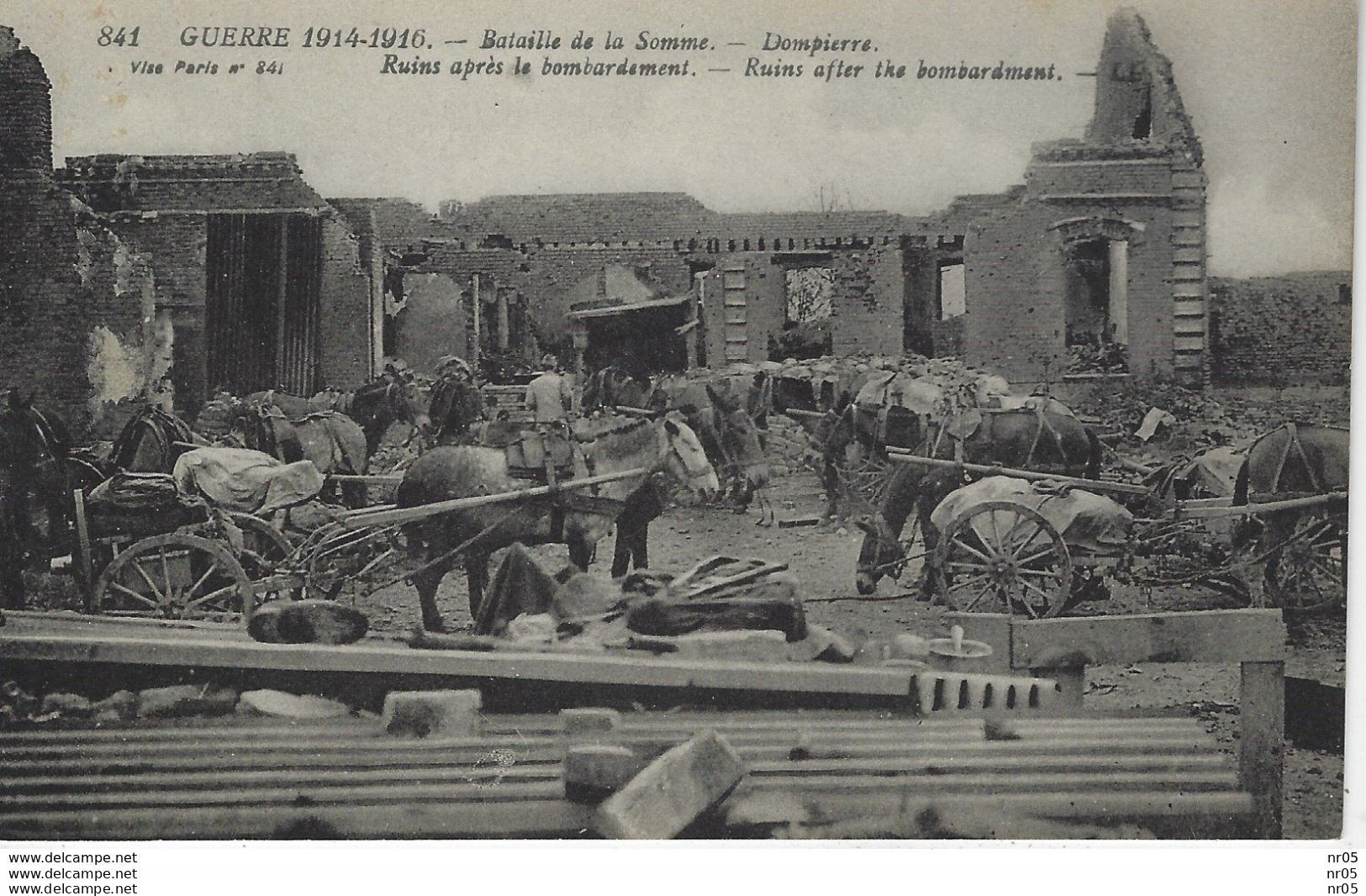 80 -  DOMPIERRE - Ruines Apres Le Bombardement - GUERRE 1914 - 1916 - Bataille De La Somme - Sonstige & Ohne Zuordnung