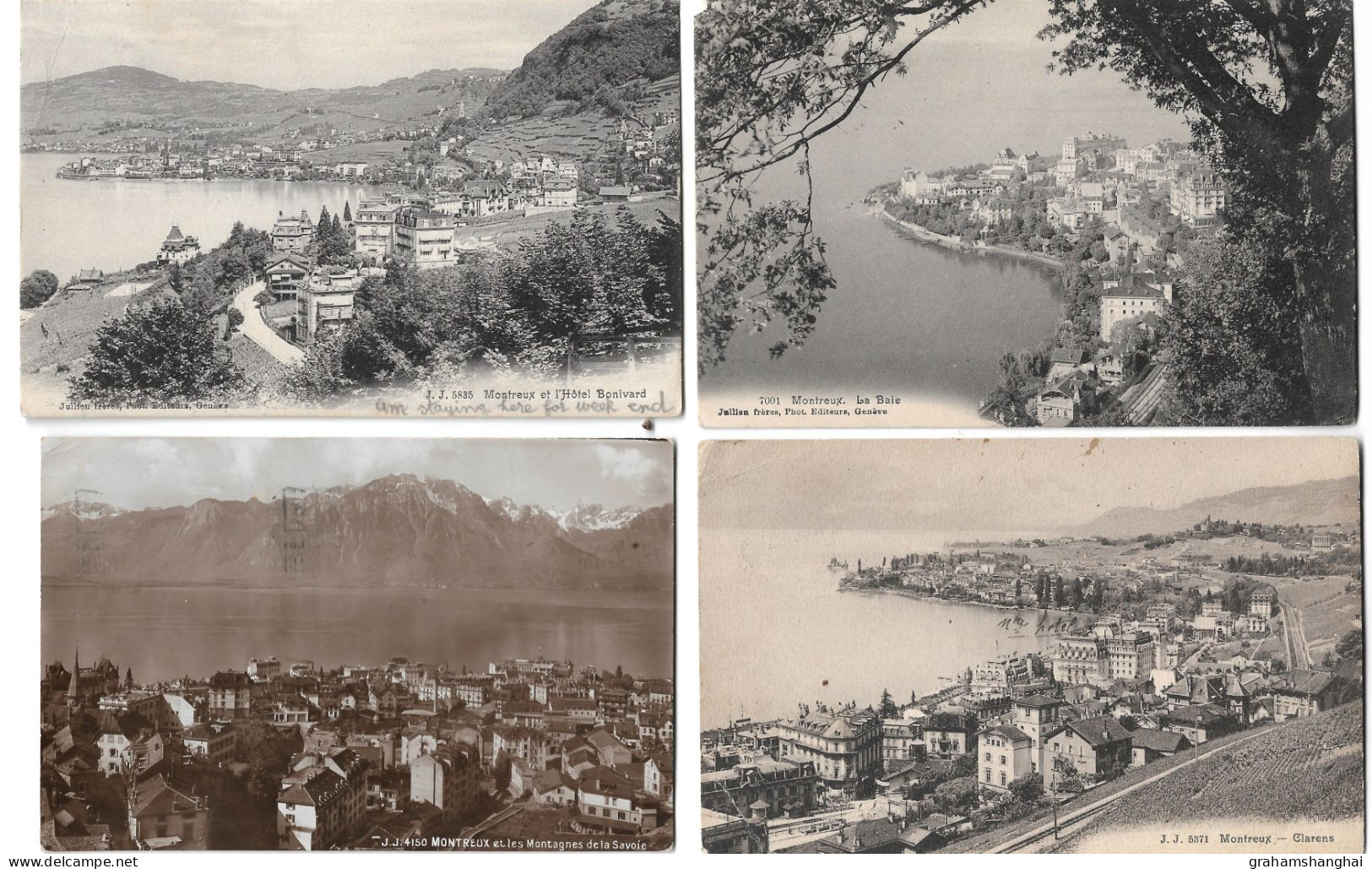 11 Postcards Lot Switzerland VD Vaud Montreux Assorted Views Some Undivided All Posted Early-mid 20th Century - Montreux