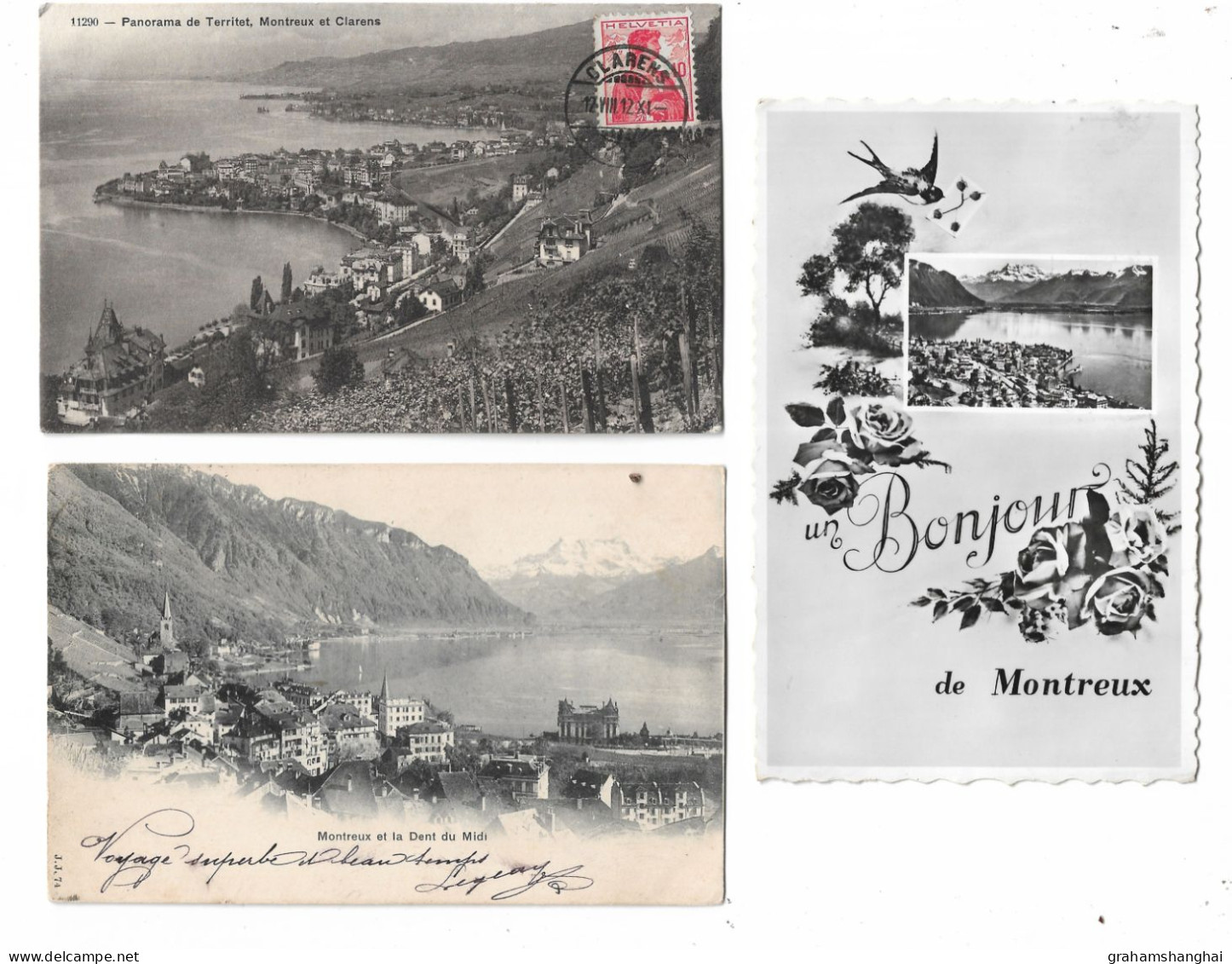 11 Postcards Lot Switzerland VD Vaud Montreux Assorted Views Some Undivided All Posted Early-mid 20th Century - Montreux
