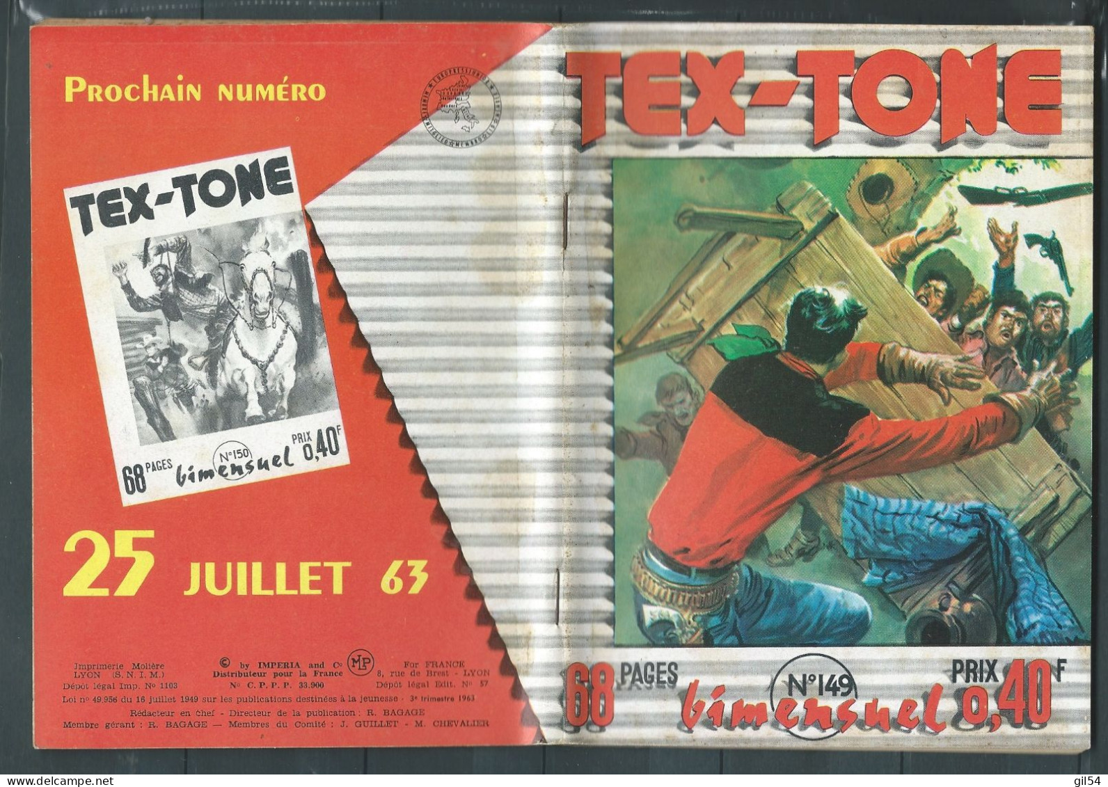 Tex-Tone N° 149 - Bimensuel  " Le Rapt De Betty   " - D.L.  3è Trimestre 1963  - Tex0203 - Small Size