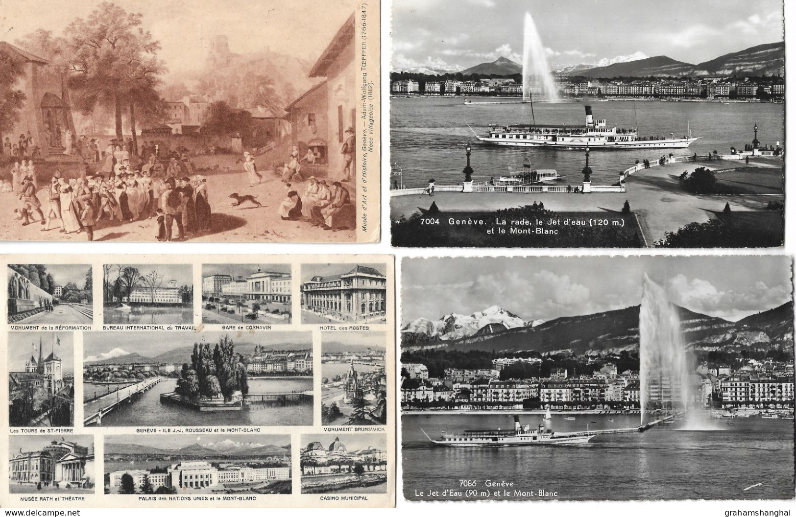 16 Postcards Lot Switzerland GE Geneva Genève Buildings Views Monuments Lake Some Undivided All Posted 1903-1954 - Genève