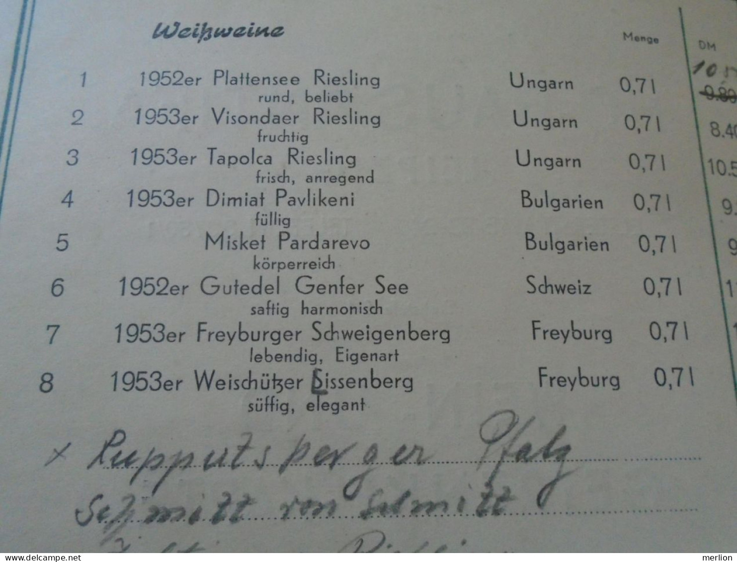 D202247  Wein Und Getränke Karte    HO  Haus ANTIFA   LEIPZIG  -DDR Germany   1954 - Menus