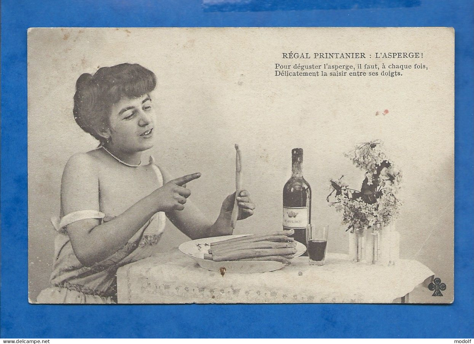 CPA - Cuisine - Régal Printanier : L'Asperge ! - Circulée En 1906 (coin Plié) - Recettes (cuisine)