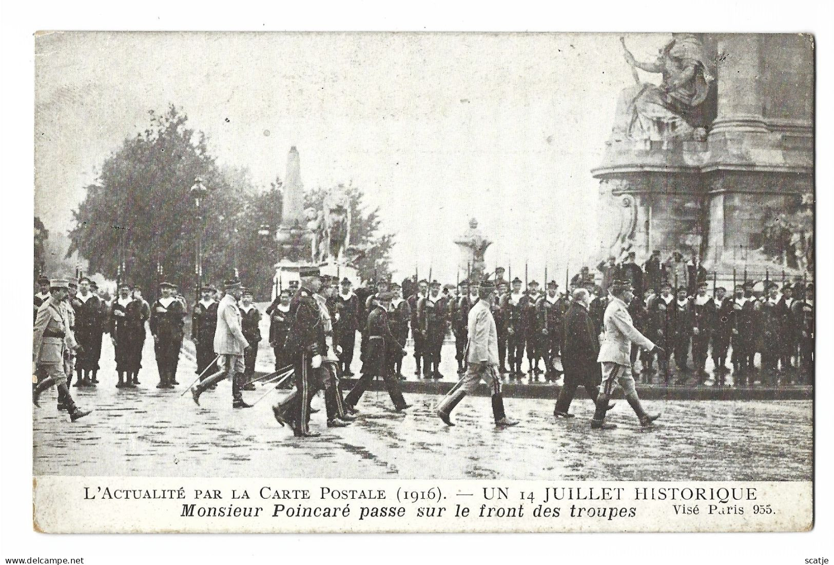 Paris.   -   Monsieur Poincaré Passe Sur Le Front Des Troupes  -  1916 - Guerre 1914-18