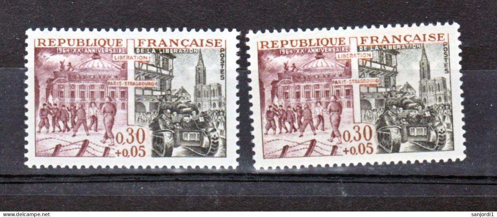 France 1410a Variété 3 Chenilles  Et Normal  Neuf ** TB MNH Sin Charnela - Ongebruikt