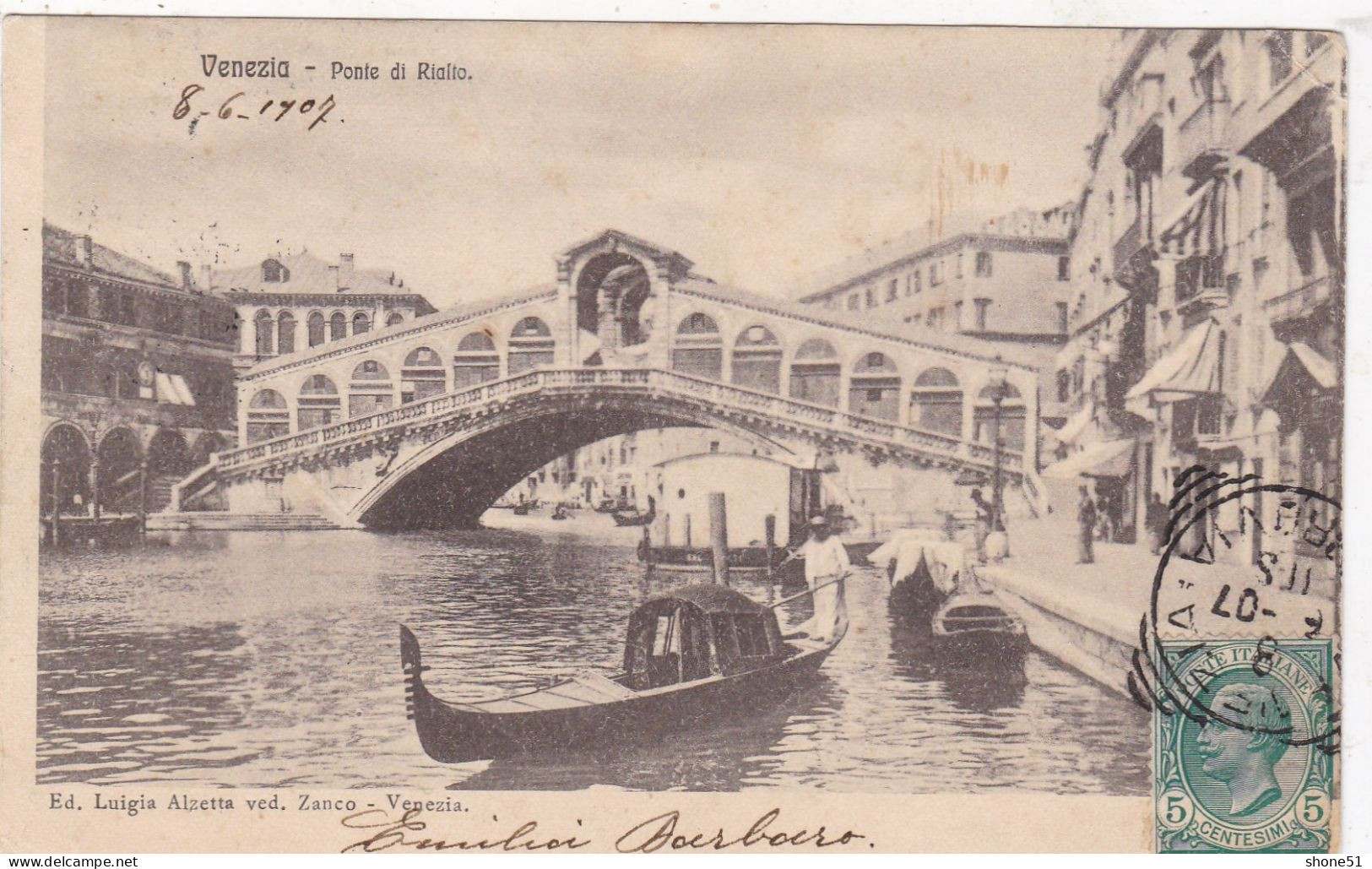 VENEZIA   - Ponte Di Rialto 1907 G - Venetië (Venice)