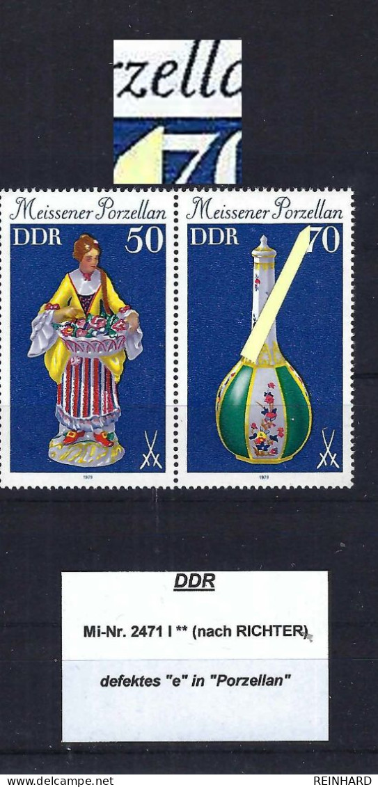 DDR Mi-Nr. 2471 I Plattenfehler Nach RICHTER Postfrisch (6)  - Siehe Beschreibung Und Bild - Variedades Y Curiosidades