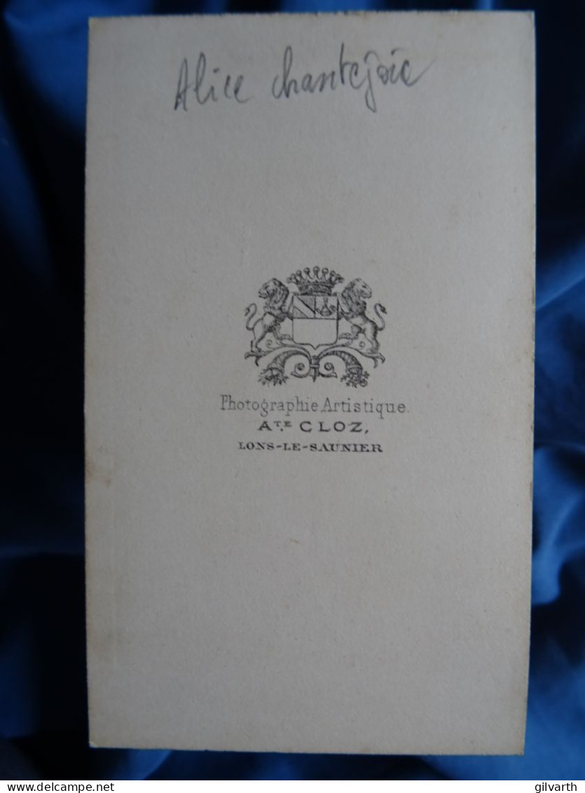 Photo CDV Cloz à Lons Le Saunier  Bébé Blond (Alice Chantejoie)  Sec. Emp. CA 1865- L679A - Ancianas (antes De 1900)