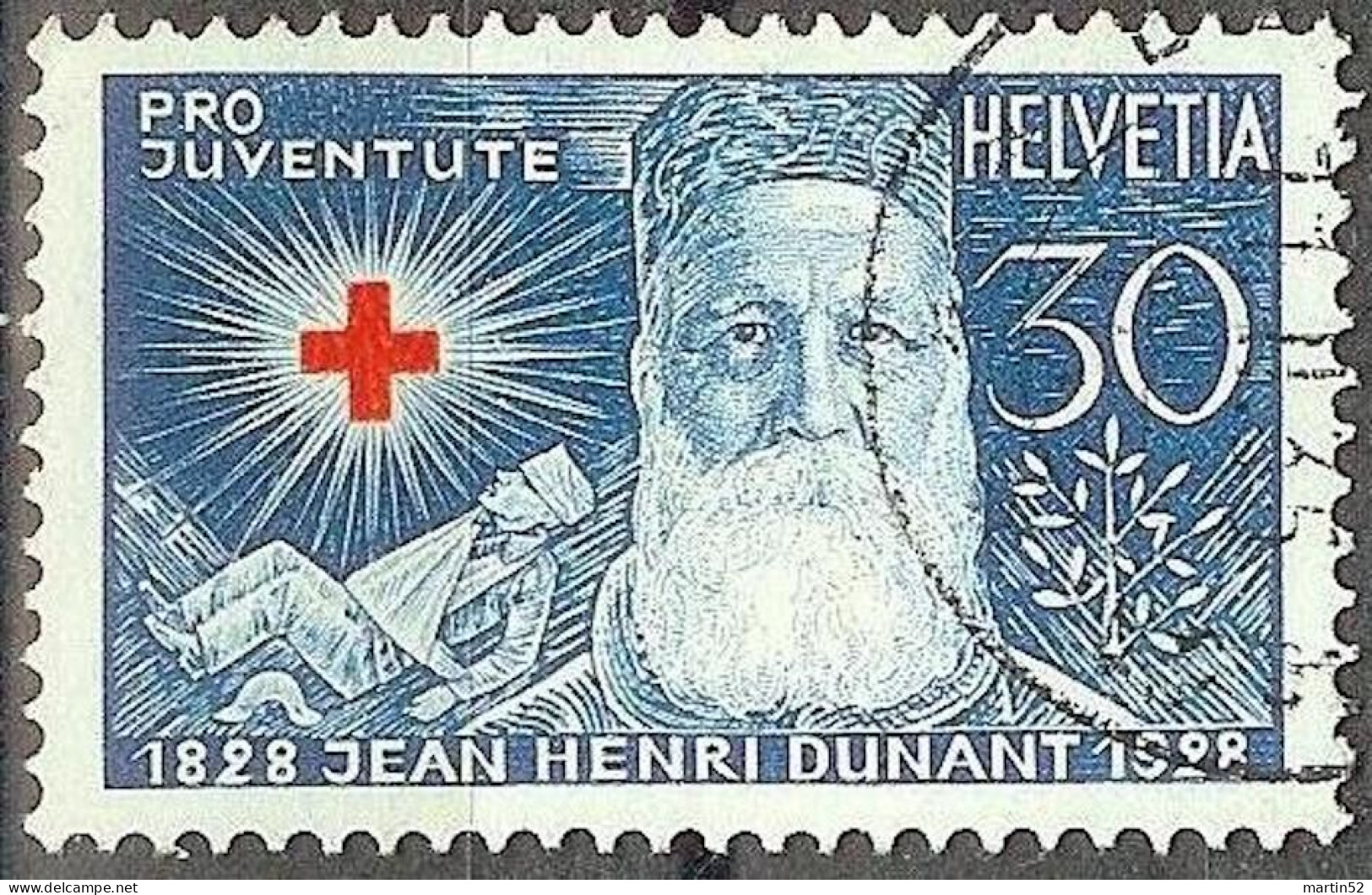 Schweiz Suisse Pro Juventute 1928: Henri Dunant Zu WI 48 Mi 232 Yv 234 Mit Stempel Vom 11.II.35 !! (Zumstein CHF 12.50) - Abarten