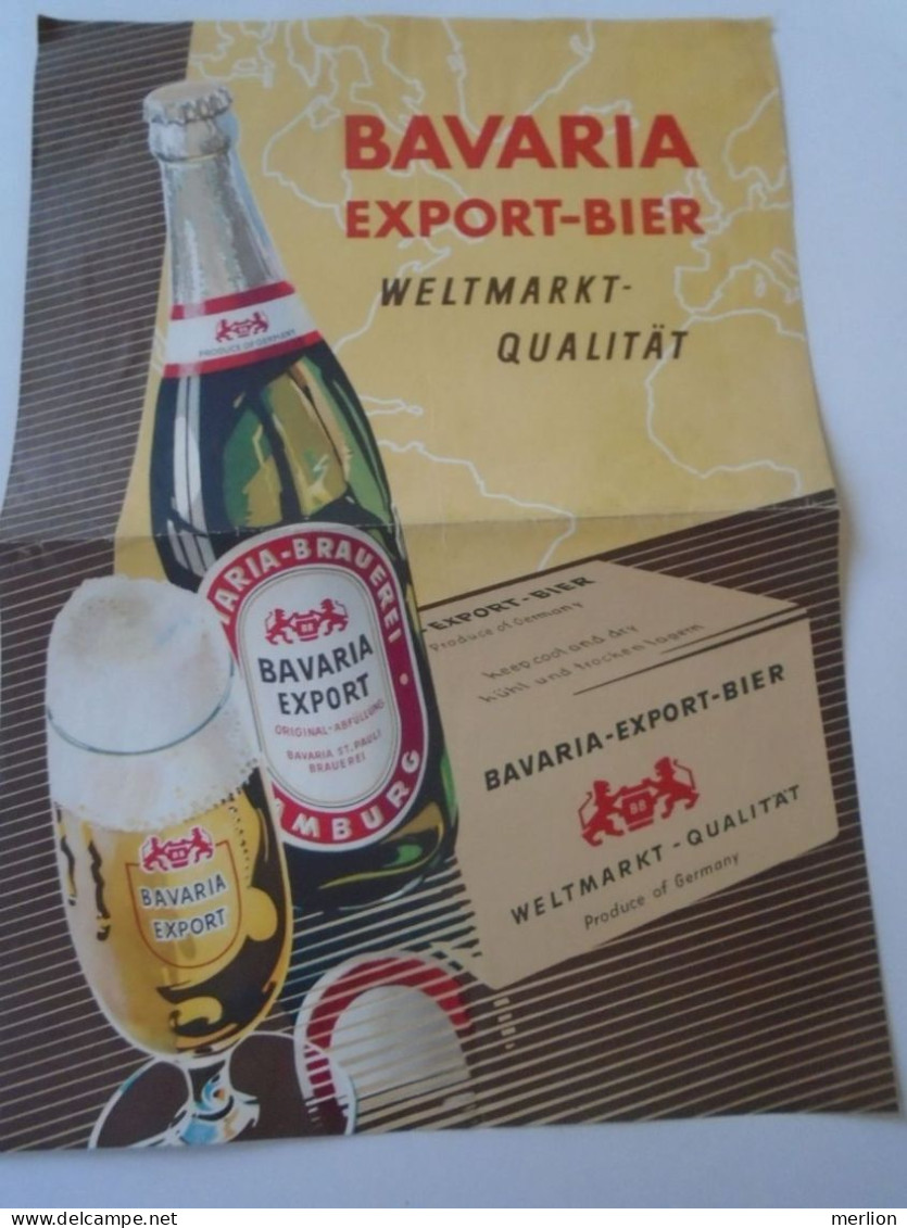 D202248 Bavaria  Export Bier   -Hamburg - Product Of Germany -  Advertising Poster  Size: 295 X 221 Mm   Ca 1950-60 - Werbung