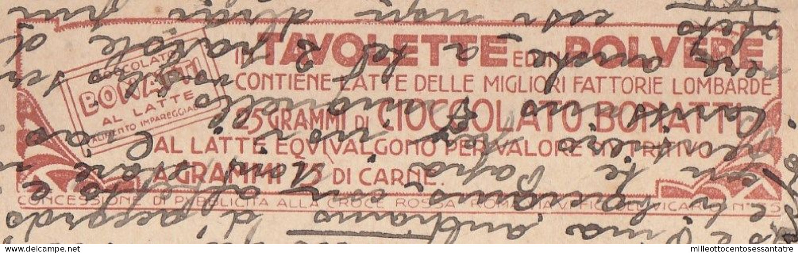 2215 - REGNO - Intero Postale Pubblicitario " CIOCCOLATO BONATTI " Da Cent.30 Arancio Del 1923 Da Valganna A Milano. - Reclame