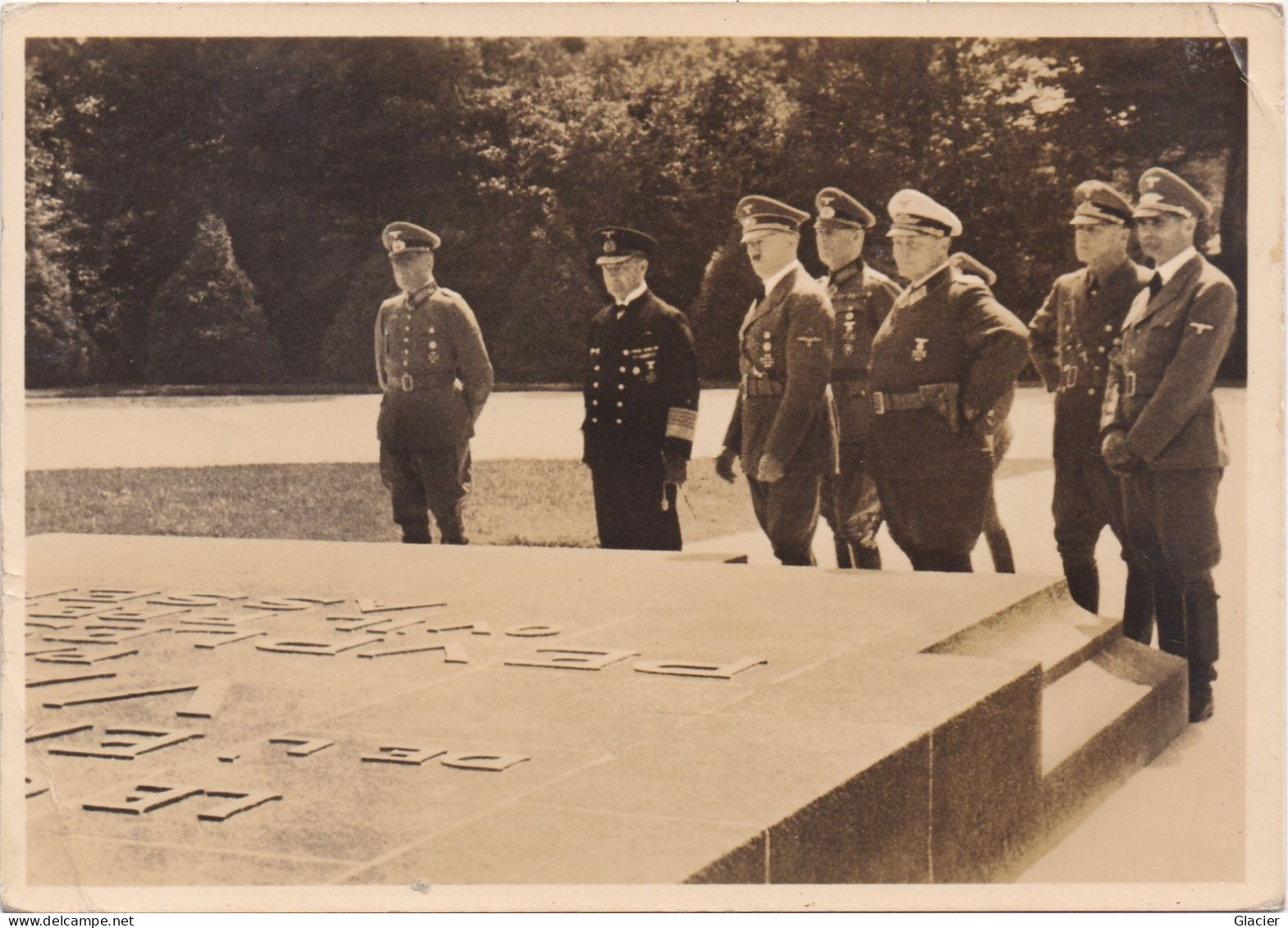 Propaganda NSDAP - Compiegne 1940 - Am Gedenkstein - Hitler - Göring ..... - Photo Karte - Stempel Malmedy 18 Mai 1940 - Guerre 1939-45