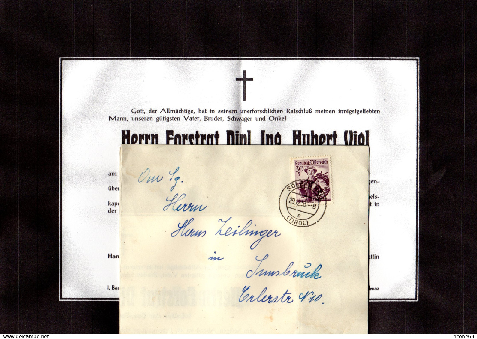 Österreich 1953, 30 G. Auf Falt Trauer Brief V. St. Pölten - Lettres & Documents