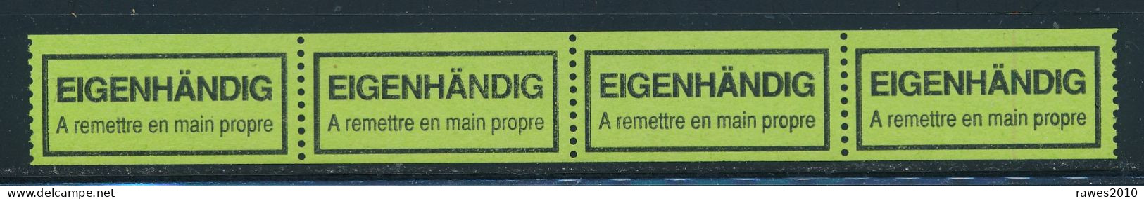 BRD / Bund Bonn DP Label "Eigenhändig A Remettre En Main Propre" 4-er Streifen Postfr. - Brieven En Documenten