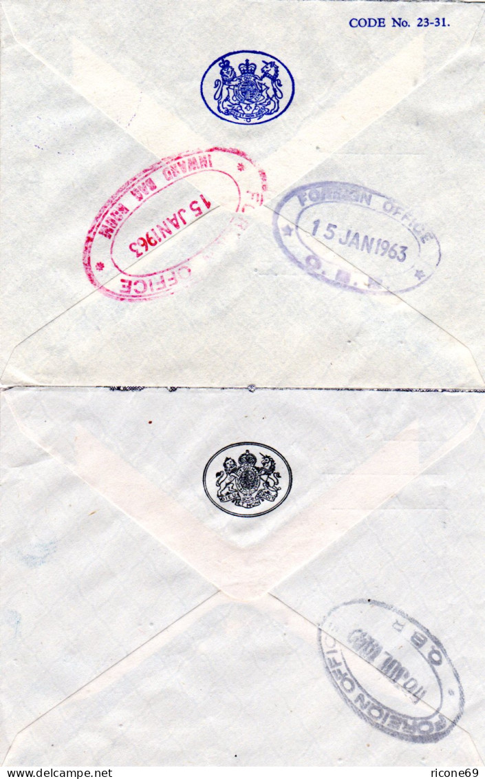 GB, 2 Diplomatenpost Briefe, 1x V. Griechenland M. Stpl. British Embassy Athens - Other & Unclassified