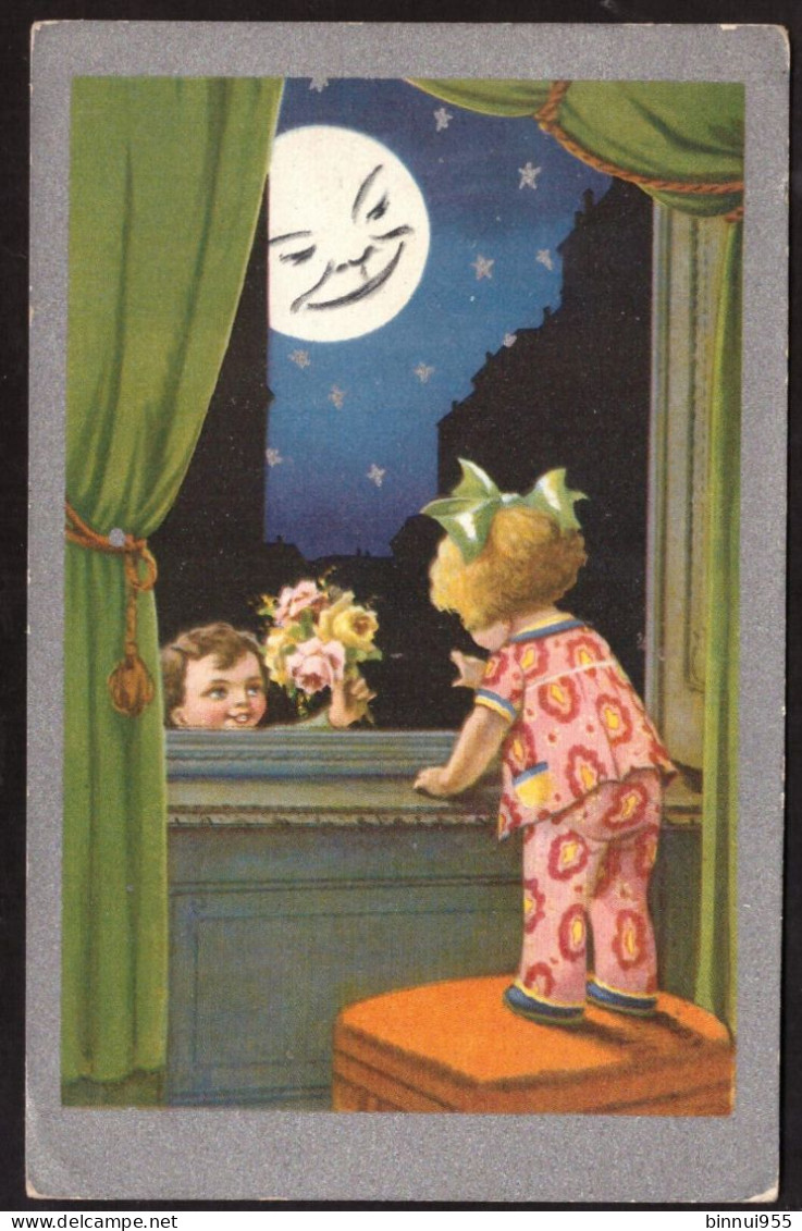 Cartolina Illustrata Bambina, Bambino Con Fiori - Viaggiata 1942 - 1900-1949