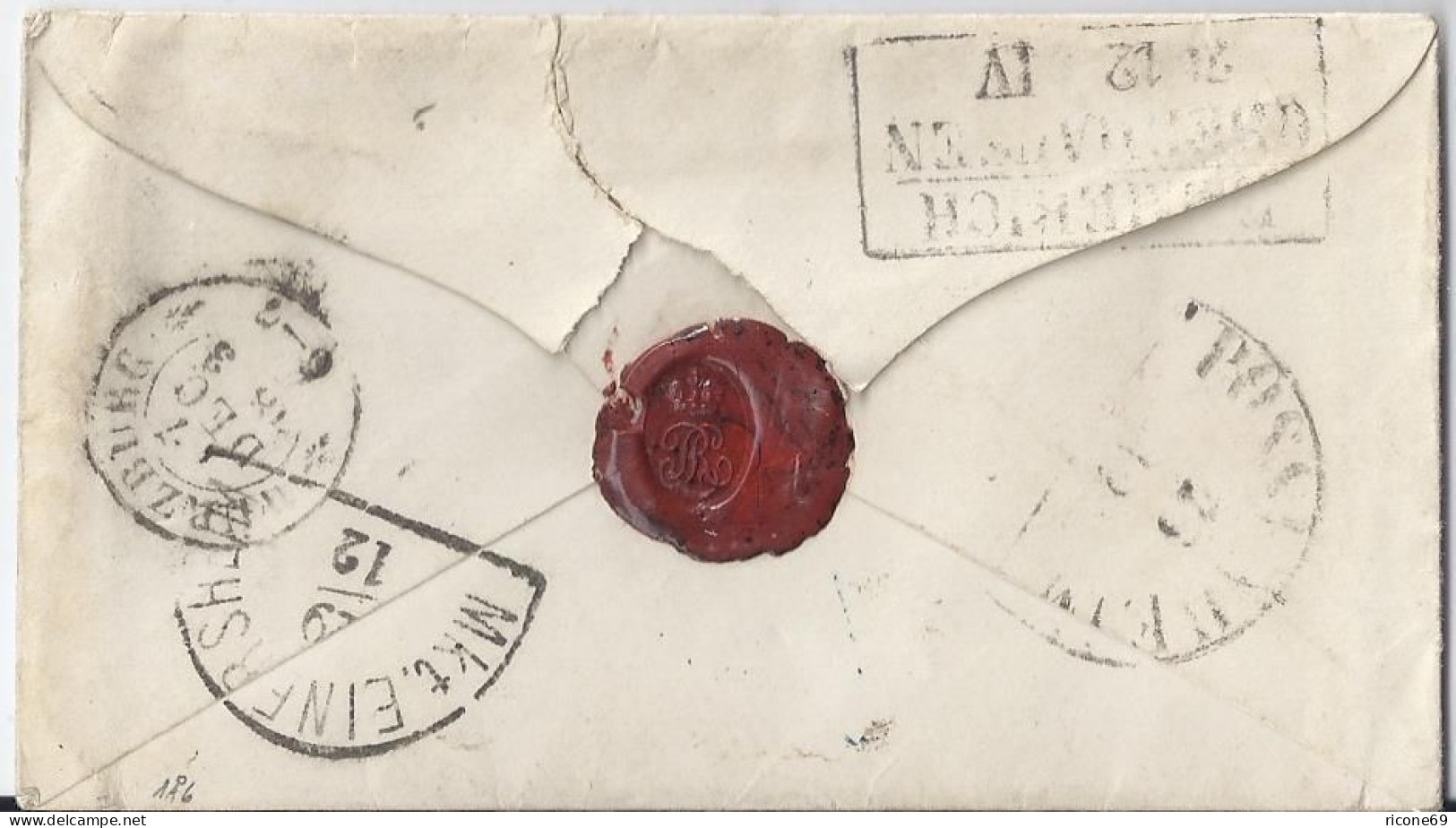 NL 1863, Porto Brief V. S'Gravenhage N. Markt Einersheim Bayern. #S148 - Other & Unclassified