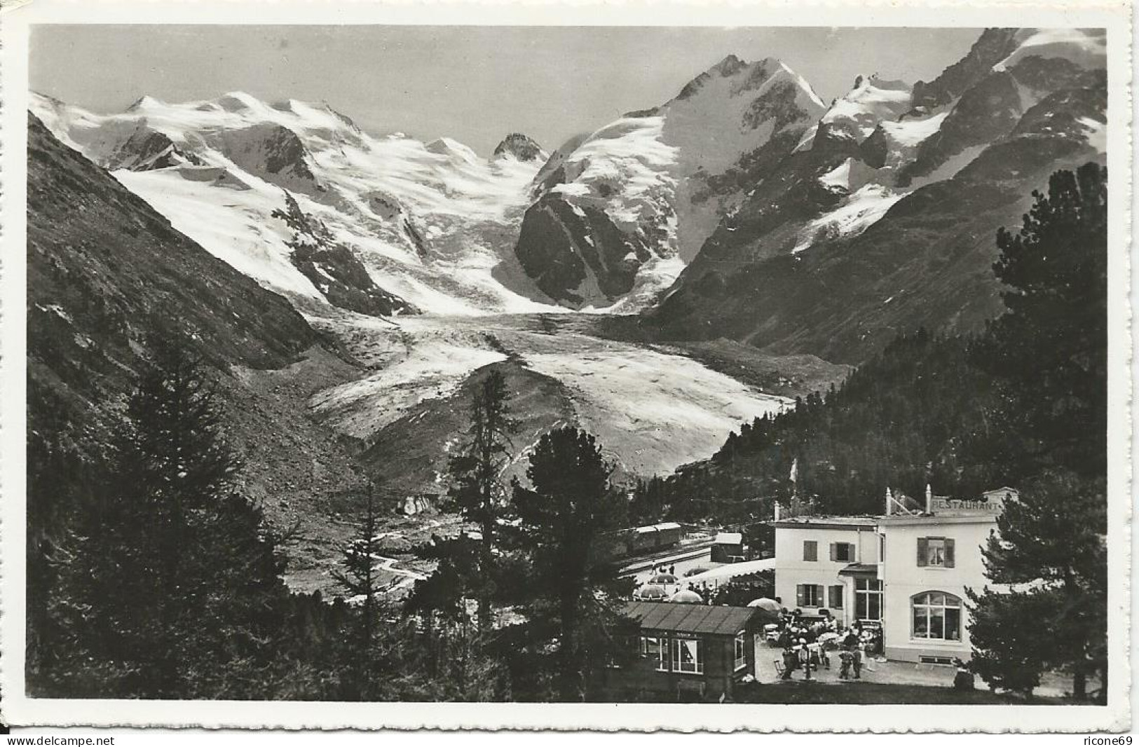 Schweiz, Hotel Morteratsch M. Bernina Gletscher, Graubünden, Ungebr. Sw-AK - Otros & Sin Clasificación