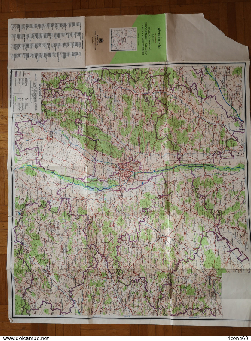 Heimatkarte Der Altlandkreise Friedberg, Aichach, Fürstenfeldbruck..von Ca. 1960 - Andere & Zonder Classificatie