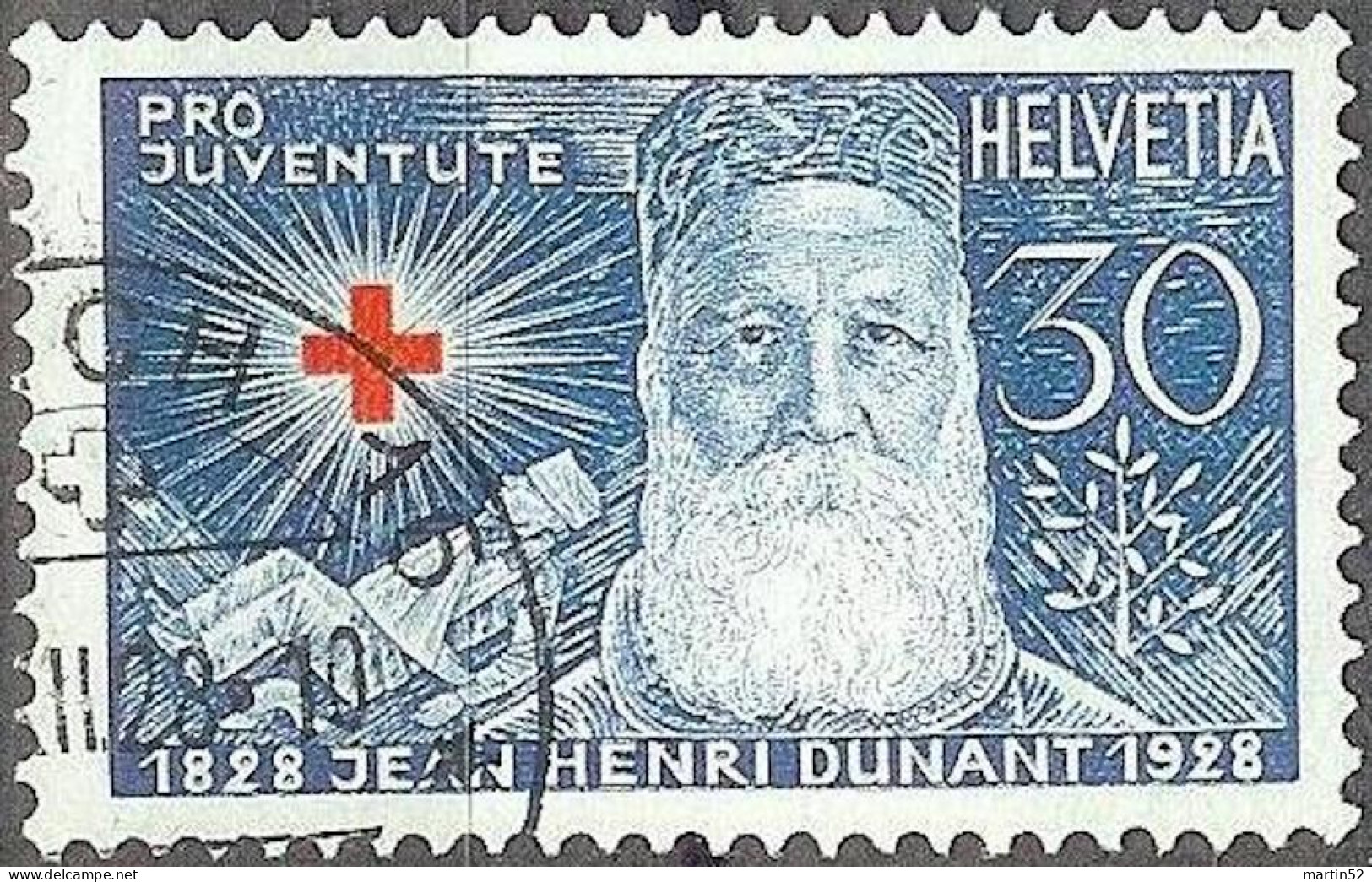 Schweiz Suisse Pro Juventute 1928: Henri Dunant Zu WI 48 Mi 232 Yv 234 Stempel ZÜRICH 16 ?.XII.28 (Zumstein CHF 12.50) - Oblitérés