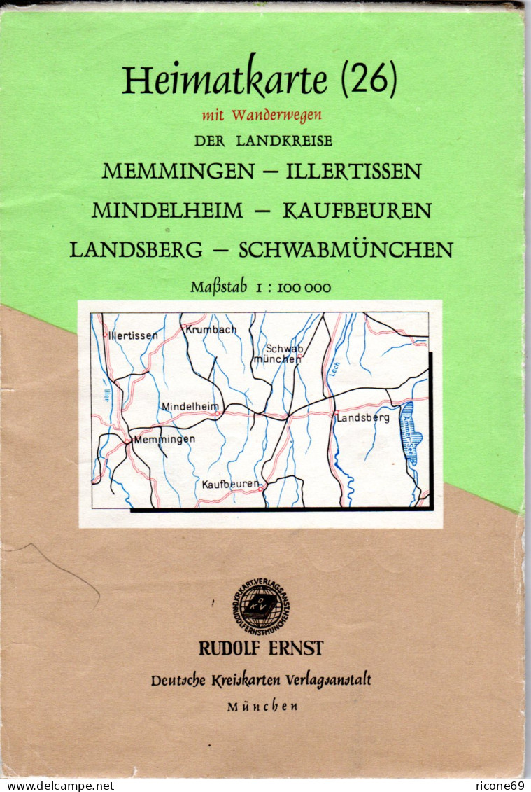 Heimatkarte Der Altlandkreise Memmingen, Mindelheim, Landsberg...von Ca. 1965 - Altri & Non Classificati