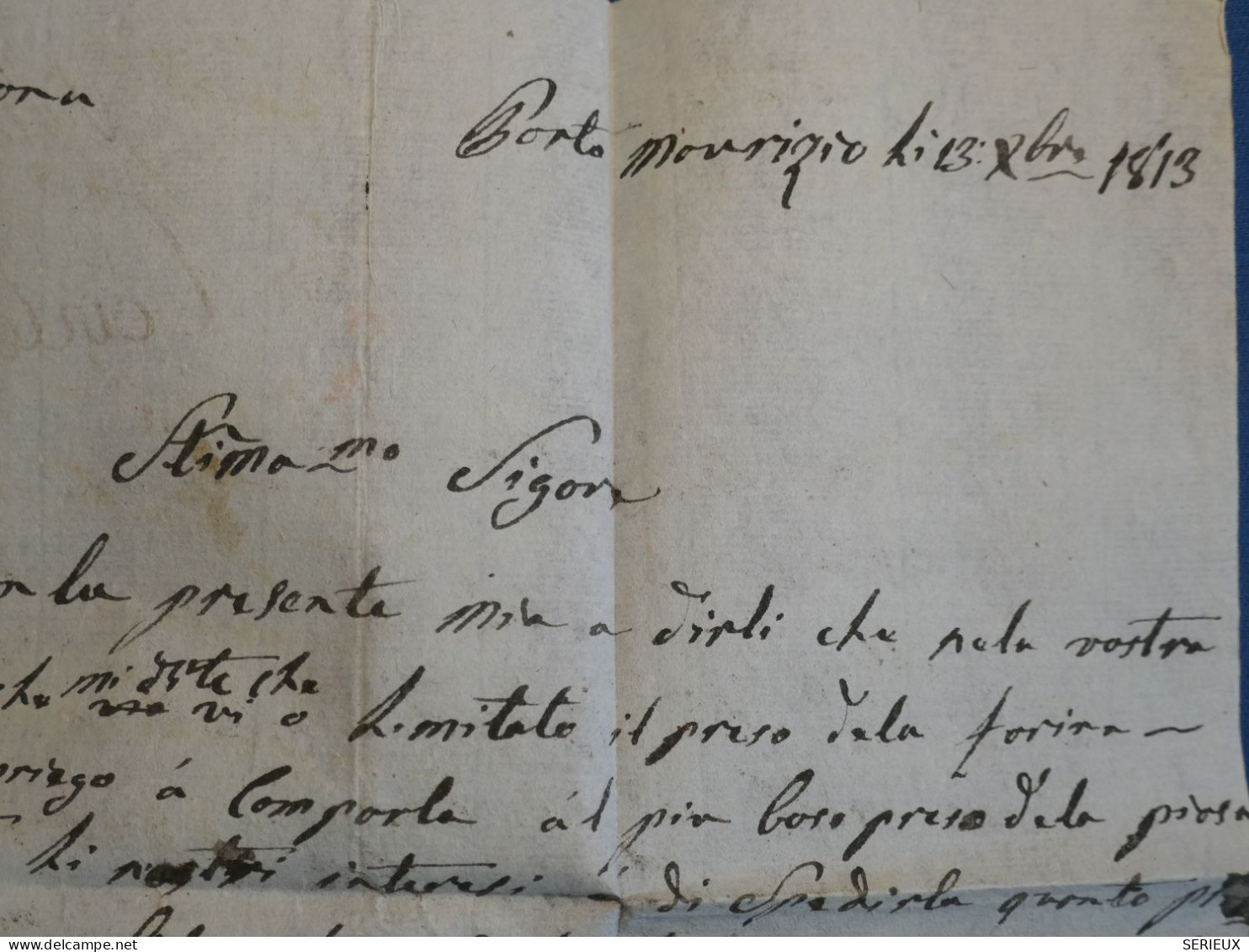 DN12 FRANCE  LETTRE  DEPART.CONQUIS 108 RR 1813 PORT MAURICE A SAVONA ITALIE   ++AFF. INTERESSANT++ - 1792-1815: Veroverde Departementen