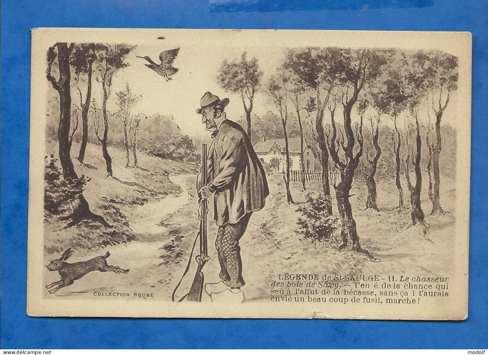 CPA - Humour - Légende De St-Saulge - Le Chasseur Des Bois De Saxy - Illustration Roubé - Non Circulée - Humour