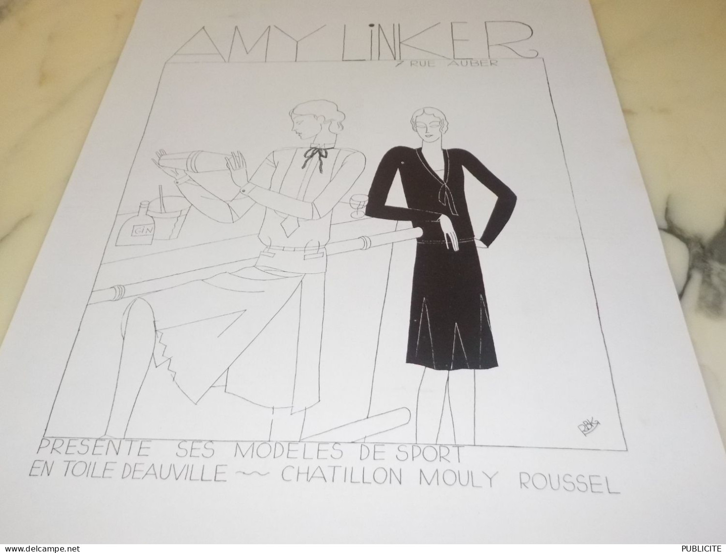 ANCIENNE PUBLICITE MODELE DE SPORT AMY LINKER 1929 - Reclame