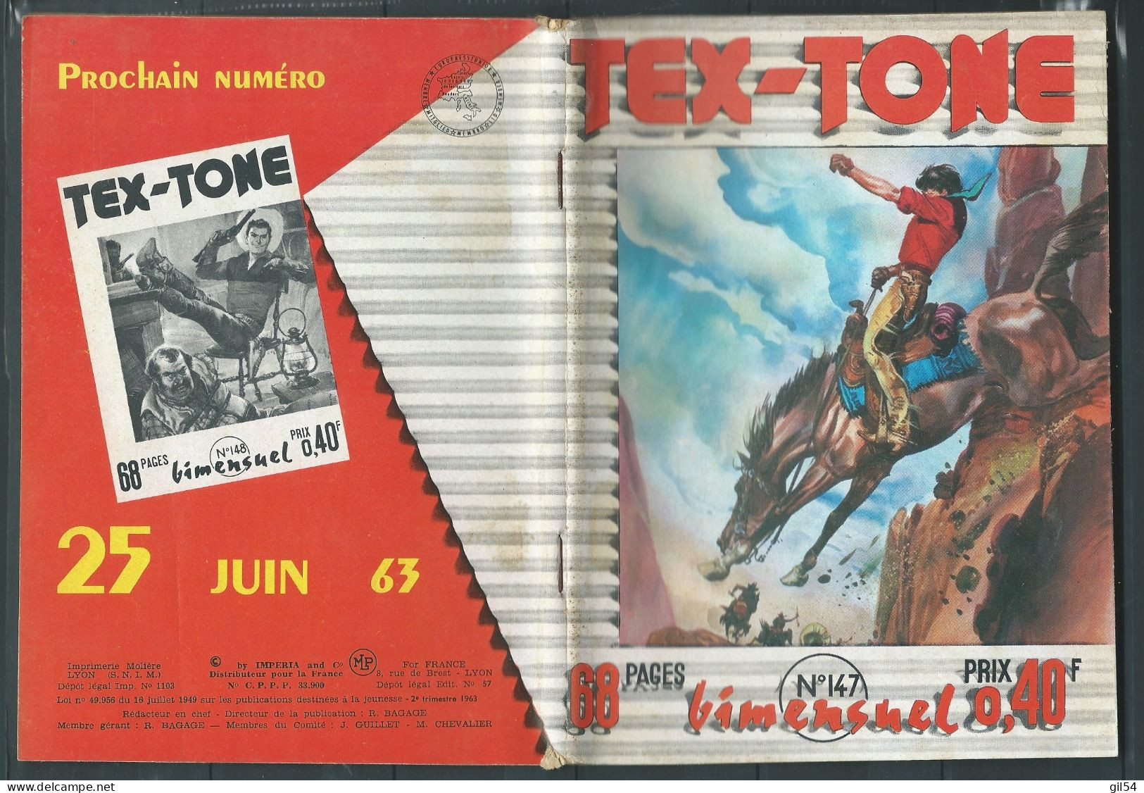 Tex-Tone N° 147 - Bimensuel  " Le Complot Des Vétérans   " - D.L.  2è Trimestre 1963  - Tex0205 - Formatos Pequeños